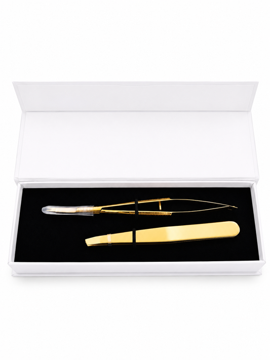 Brows Tweezer & Scissor Gold Kit